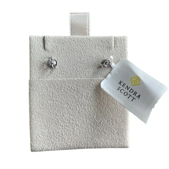 Kendra Scott Lab Grown Diamond Dira 14k White Gold Pearl Drop Earrings NIB - Picture 6 of 7